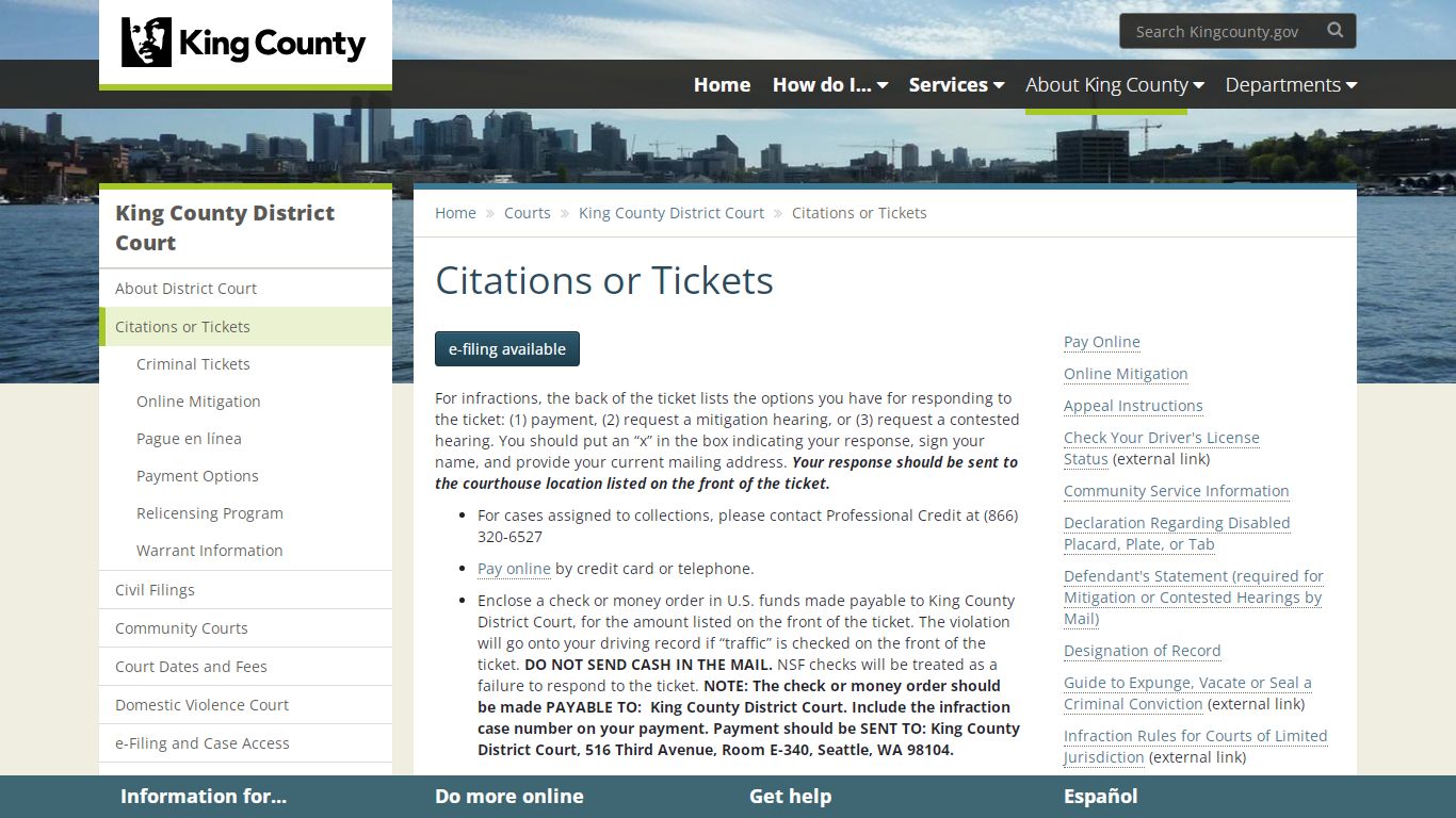 Citations or Tickets - King County - King County, Washington